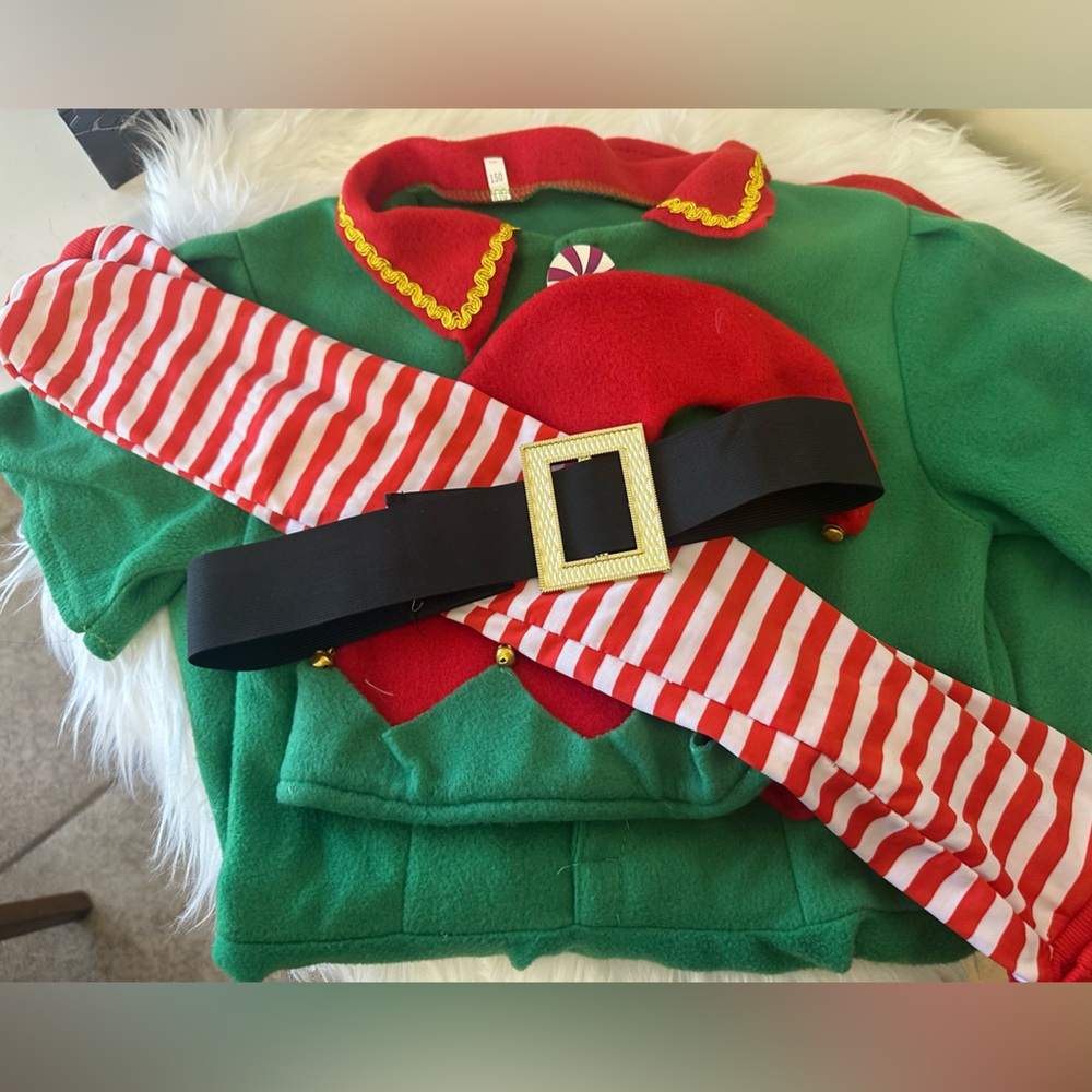Festive Elf Costume for Kids. Size 10